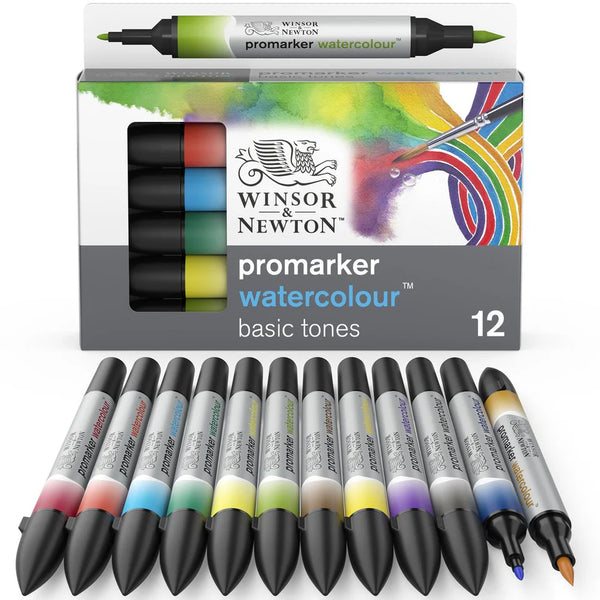 W&N Promarker Watercolour 12 Basic Tones