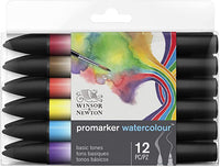 Winsor & Newton Promarker Watercolour - Basic Tones 12pc