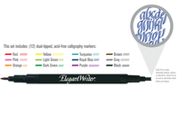 12 pc Marker Set Dual Tip - Speedball Elegant Writer